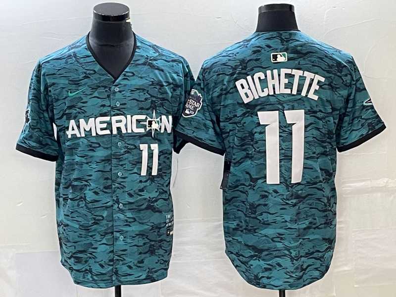 Men%27s Toronto Blue Jays #11 Bo Bichette Number Teal 2023 All Star Cool Base Stitched Jersey->texas rangers->MLB Jersey